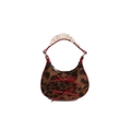 Minibolso con estampado de leopardo, lazos rojos y encaje blanco para mujer invierno - Leopardo Rojo