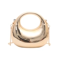 Elegante borsa da sera in acrilico dorato a mezzaluna con manico ad anello e catena - Oro