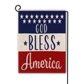 Bandiera da giardino in lino bifacciale God Bless America con supporto in metallo - Stile God Bless America