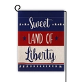 Bandiera da giardino in lino Sweet Land of Liberty fronte-retro con stelle e strisce - Stile Sweet Land of Liberty