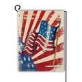 Bandiera da giardino Independence Day con design bandiera USA su tessuto di lino - Stile Bandiera Americana Radiale (2) / 45*30cm