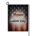 Drapeau de jardin Labor Day en lin avec texte Happy Labor Day et motif d'étoiles - Style Happy Labor Day