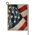 Drapeau de jardin double face en lin style peinture à l'huile vintage motif USA - Style Drapeau Artistique Vintage