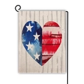Bandiera da giardino in lino bifacciale con cuore patriottico per il Giorno dell'Indipendenza - Stile Cuore Patriottico (8) / 45*30cm