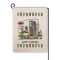 Drapeau de jardin en lin avec caravane jaune et texte Happy Campers sur support - Camping-car Jaune avec Lampe Extérieure (3)