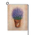 Drapeau de jardin double face avec motif de lavande et texture de lin rustique - 45x30cm