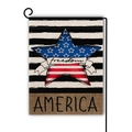 Independence Day garden flag with Freedom star and America text on metal stand - Freedom America Star Style / 45*30cm