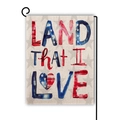 Bandiera da giardino in lino bifacciale con design 'Land That I Love' e supporto in metallo - Stile Land That I Love (10) / 45*30cm