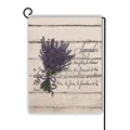 Drapeau de jardin vélo lavande sur support en métal noir avec texture lin et bouquet violet - Style Bouquet de Lavande (3) / 45x30cm