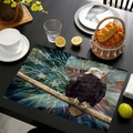 Linen placemat with American flag and bald eagle print for dining room decoration - 45*30cm / Eagle on Tree Trunk (Style-9)