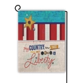 Bandiera da giardino in lino a doppia faccia con motivo USA e supporto in metallo nero a L - Stile Citazione Patriottica (13) / 45*30cm