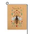 Double-sided burlap garden flag featuring a vintage Queen Bee and floral illustration - Queen Bee Illustration (11)