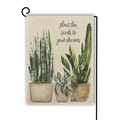 Bandiera da giardino con piante in vaso acquerello e testo plant the seeds to your dreams - Plant Seeds Dreams (14)