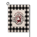 Drapeau de jardin de Noël avec motif de renne et bordure en carreaux noir et blanc - Courrier de Renne Express (5)