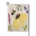 Double-sided bee and sunflower garden flag with black metal stake for outdoor decor - Bee & Sunflower Style (13)
