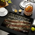 Linen placemat with American flag design and Reagan quote on a dark wooden table - 45*30cm / Ronald Reagan Quote Style (Style-15)