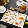Sottopiatto in lino per la festa della mamma con uccelli colorati e testo a mano - Uccelli e Fiori Artistici (Style-5)
