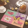 Linen placemat with Happy Mother's Day design on a wooden table with dining decor - 45*30cm / Patchwork Daisy (Style 5)