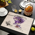 Set de table en lin lavande et vélo avec imprimé floral vintage pour la cuisine - Décoration Lavande Cage à Oiseaux Vintage (Style 12)