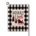 Drapeau de jardin de Noël double face avec motif de traîneau et carreaux buffalo - Thème Merry and Bright (14)