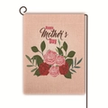 Double-sided Happy Mother's Day garden flag with pink roses and black metal holder - Three Roses Floral Style (5)