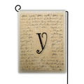 Bandiera da giardino vintage con lettera V e scritte corsive su tela di lino - Stile V / 45*30cm