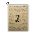 Bandiera da giardino vintage in lino con lettera Z nera su sfondo con scritte - Stile Z / 45*30cm