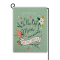 Mother's Day garden flag with Best Mom text, floral illustrations, and metal hanger stand - Red Roses and White Daisies Illustration Style (9)