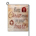Double sided Christmas garden flag with Keep Christmas in your heart quote and candles - Keep Christmas in your heart