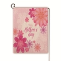 Pink Mother's Day garden flag with floral design and black metal L-shaped stand - Pink and Orange Blooming Flowers Style (9)