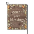 Double-sided linen garden flag with autumn maple leaves and Count Your Blessings text - Count Your Blessings Style (1)