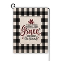 Double-sided Christmas garden flag with Amazing Grace text and black metal flag stand - Amazing Grace Musical Style (11) / 45x30cm