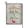 Old Fashioned Sleigh Rides garden flag with metal stand for Christmas yard decor - Vintage Sleigh Rides Hot Cocoa Pattern (3)