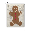 Christmas garden flag with gingerbread man and postcard design on a metal stand - Gingerbread Man Post Card Pattern (4)