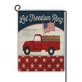 Bandiera da giardino Let Freedom Ring con camion rosso vintage e bandiera americana - Camion Giorno dell'Indipendenza Let Freedom Ring (8) / 45*30cm