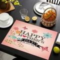Tovaglietta in lino a quadretti rosa e fiori per la festa della mamma, design mamma - Benedizione Griglia Rosa (12)