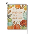 Double-sided linen garden flag with watercolor pumpkins, crow, and harvest wishes - Pumpkin Kisses and Harvest Wishes Style / 45cmx30cm