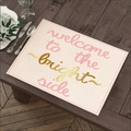 Pink linen placemat with Welcome to the Bright Side text on dark wooden dining table - 45*30cm / Welcome to the Bright Side (Style 8)