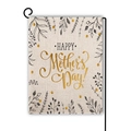 Linen Mother's Day garden flag with Happy Mother's Day gold and black lettering - Black and Gold Hand-painted Botanical Style (15)