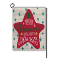 Double-sided Christmas garden flag with red star and Merry Christmas greeting design - Red Star Merry Christmas Pattern (6)
