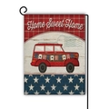 Bandiera da giardino in lino bifacciale con camion d'epoca rosso e scritta Home Sweet Home - Furgone Vintage Home Sweet Home (10) / 45*30cm