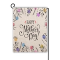 Linen Mother's Day garden flag with colorful floral patterns and metal stand hanger - Multicolor Watercolor Floral Art Style (16)