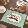 Mint green Mother's Day linen placemat with Happy Mother's Day floral print - 45*30cm / Mint Green Petals (Style 13)