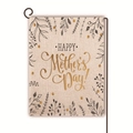 Bandiera da giardino in lino per la festa della mamma con decori floreali - Stile Floreale Line Art Lino Beige