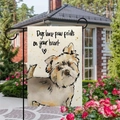 Drapeau de jardin en lin avec aquarelle de Yorkshire Terrier et citation de chien - Illustration Yorkshire Terrier (3)