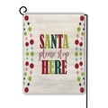 Double-sided Santa Please Stop Here garden flag with black metal stand for Christmas decor - Santa Please Stop Here Pattern (9)