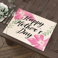 Linen placemat with pink floral design and Happy Mother's Day text on wood table - 45*30cm / Happy Mother's Day Floral Style (Style-11)
