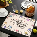 Tovaglietta in lino Festa della Mamma con scritte e motivi floreali decorativi - Contorno Linea Floreale (16)