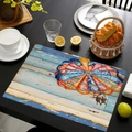 Sottopiatto in lino con stampa artistica di oceano blu e parapendio per decorazione - Stile Sport Parapendio (款式-8)