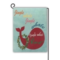 Christmas garden flag with red whale and Jingle Whale Rock text on blue background - Jingle Whale Rock Pattern (11)